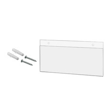 10"W x 4"H Name Plate Frame With Holes Wide Literature Wall Mount Clear Acrylic 