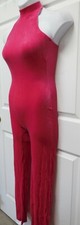 Raspberry Velvet Mock Turtleneck Halter Bootcut Unitard Dance 91188 Adult Sz NWT