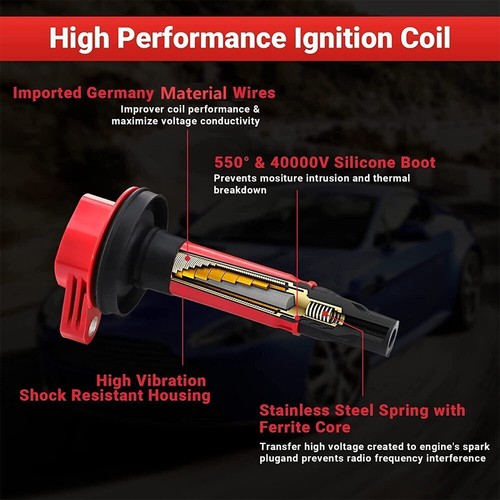 6X Ignition Coil +Spark Plug Fits 2011-2018 Ford Edge F150 /Lincoln 3.5L 3.7L V6 - Picture 4 of 17