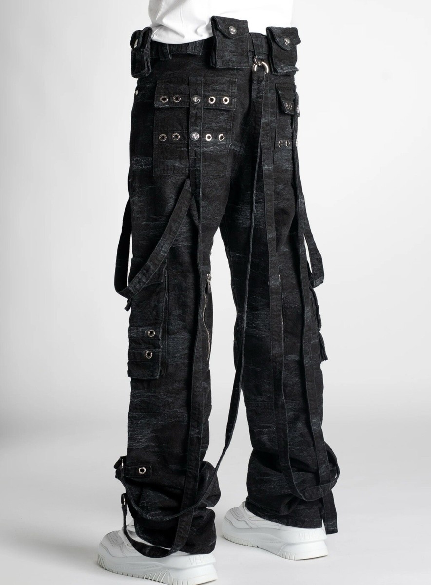新品GUAPI OBSDN BLK DISTRESSED RAVER DENIM Guapi Size 34 Obsidian Black Distressed Raver Premium Denim