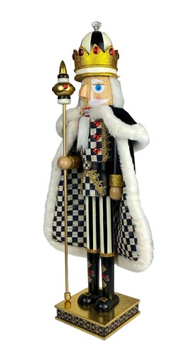 MacKenzie-Childs Rare Courtly Check Nutcracker King 24" Tall New