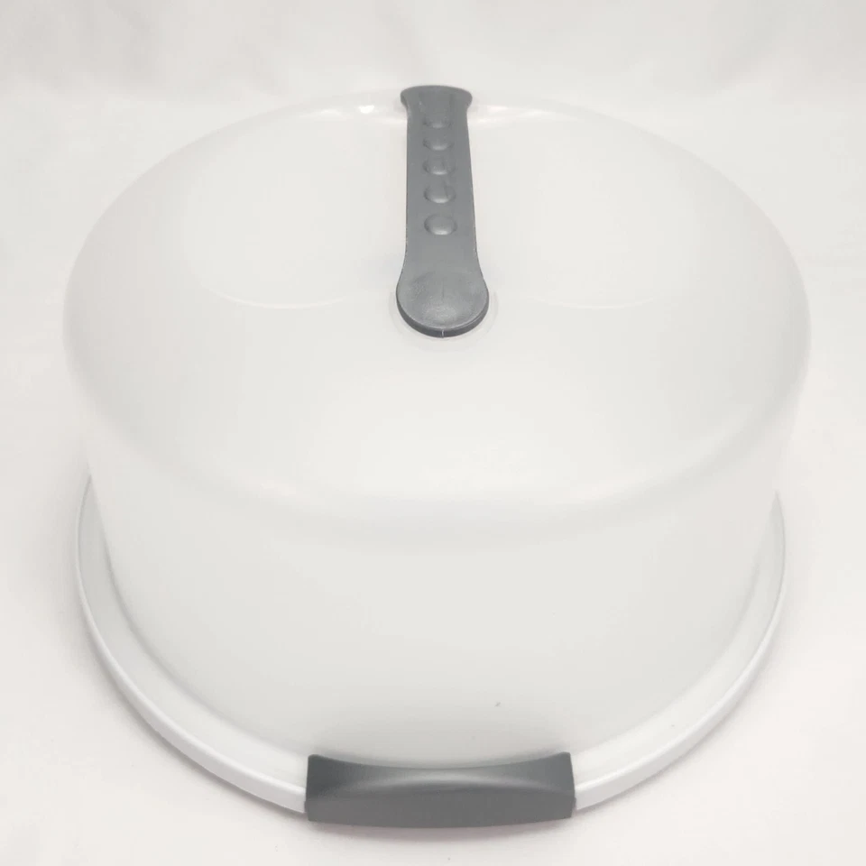 Servidor de bolo Sterilite comporta porta-bolos redondo 12” com tampa alça branca em excelente estado usado - Imagem 2 de 4