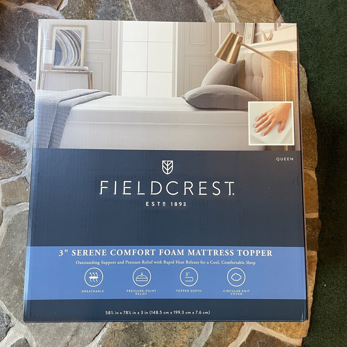 Fieldcrest 3” Serene Comfort Foam Mattress Topper