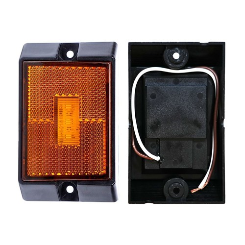 2x Amber LED Side Marker Light for Boat Auto Trailer Truck Indicator Light 4 LED - 第 5/7 張圖片