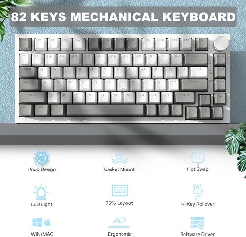 AJAZZ AK820 Type-C Wired Mechanical Gaming Keyboard with Knob Hot Swappable - Picture 2 of 30