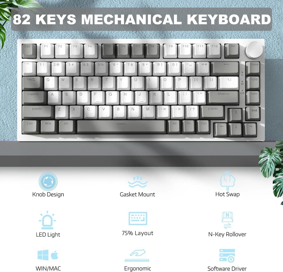 AJAZZ AK820 Type-C Wired Mechanical Gaming Keyboard with Knob Hot Swappable - Image 2 of 4