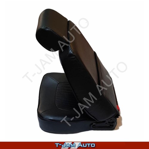 Deluxe Classic Pair 2 x Black W/ Seat Rails Leather Car Bucket Seats for Torana - Picture 5 of 8