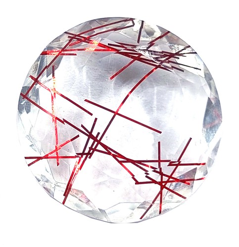 Biggest Sale 109 Ct Red Rutilated Quartz Round Cut Certified Loose Gemstone MKY - Picture 6 of 8