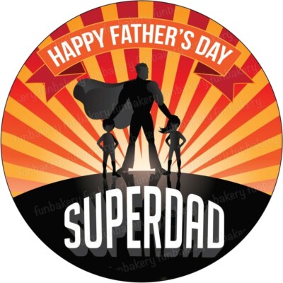 Vatertagskarte „Super Dad“ – Hochwertig, 150x150mm, Mit Umschlag, Innen Blank