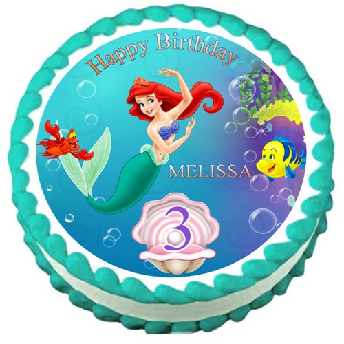THE LITTLE MERMAID Ariel Party Edible cake topper image - Picture 4 of 10