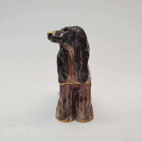 Afghan Hound Jeweled Trinket Box with Austrian Crystals Collectible Dog Box - Picture 3 of 10