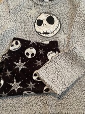 Disney Nightmare Before Christmas 2 Pc Fleece PJ Pajama Set Size M 8-10