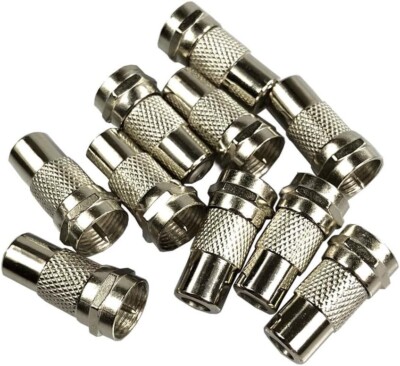  ASKA RCA Female Jack to F-Type Male Plug Coax Adapter Radio Connector 