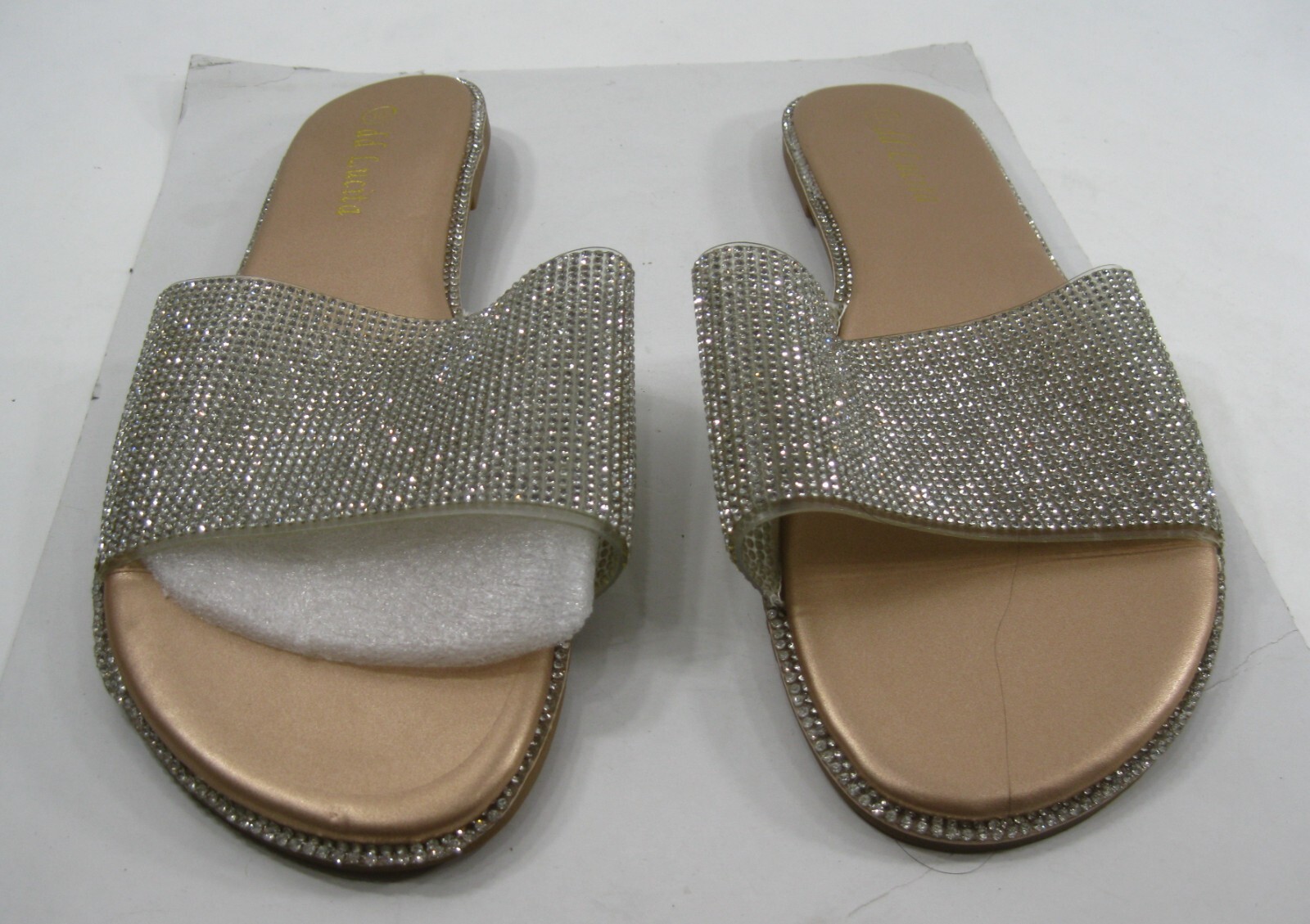 PANTOFOLA D’ORO NUOVI DD LUCITA sandali ciabatte oro punta aperta taglia 10