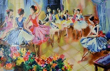 MICHAEL ROZENVAIN BALLET STUDIO SERIGRAPH SIGNED #320/380 W/COA