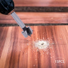 15PCS Professional Wood Forstner Drill Bit Set Metric 10-50mm High Carbon Steel!