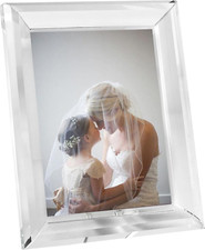 Elegant Crystal 5x7 Picture Frame with Gift Box - Perfect for Weddings