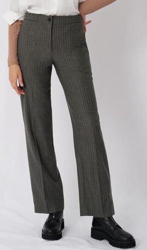 NWT MAJE Grey Cashmere/Wool Blend Trouser/Pants Size 42 (14/XL) $580 NEW