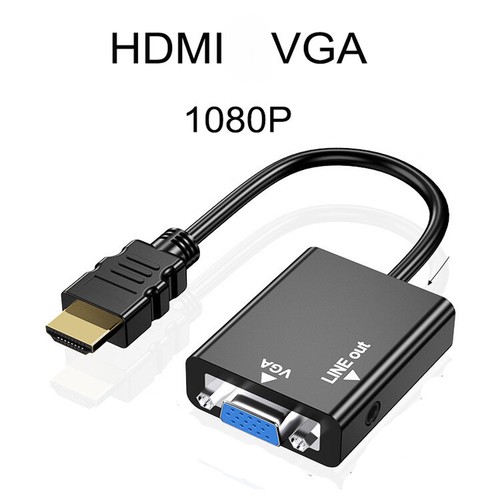 HDMI To VGA 1080P HD Conversion Cable VGA+ Audio Output 3.5mm For PC Projector - Picture 4 of 8