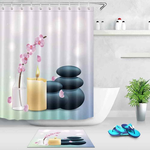 Light A Candle Waterproof Bath Polyester Shower Curtain Liner Water Resistant - Imagen 1 de 8