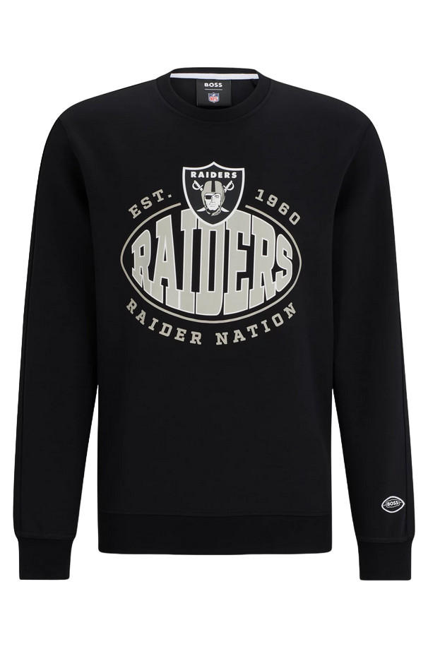 МУЖСКОЙ СВИТЕР HUGO BOSS С МУФТОЙ-NFL RAIDERS ЧЕРНЫЙ 50504600004 30290₽