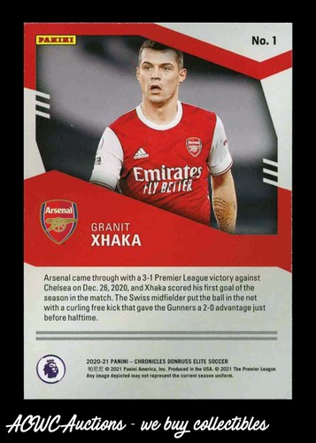 2020-21 Chronicles Elite Purple Astro #1 Granit Xhaka (Aresenal) - Picture 2 of 2