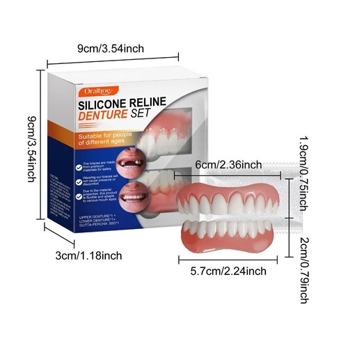 DIY Denture Liner Silicone Reline Denture Set Instant Teeth For Men And Women - Picture 2 of 8