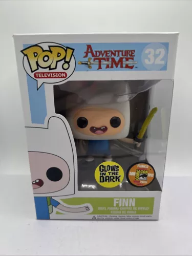 Funko Pop Adventure Time Finn the Human 32 With Sword Glow 2013 SDCC Protector