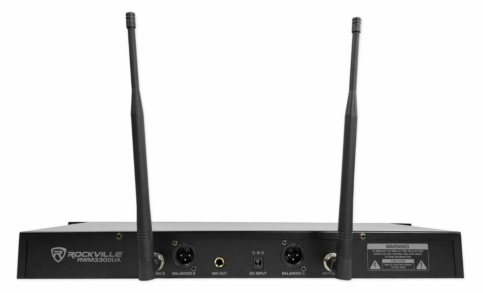 Rockville RWM3300UA UHF Dual HandHeld Microphones For Church Sound Systems - Image 3 of 4