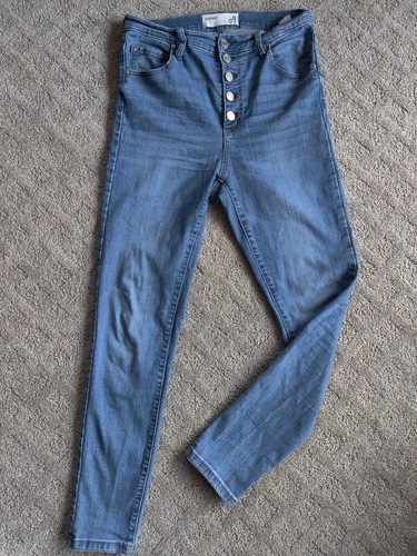 Garage Skinny Blue Jeans Women's Size 29x27 Button Fly Ultra High Rise Stretch - Picture 8 of 12