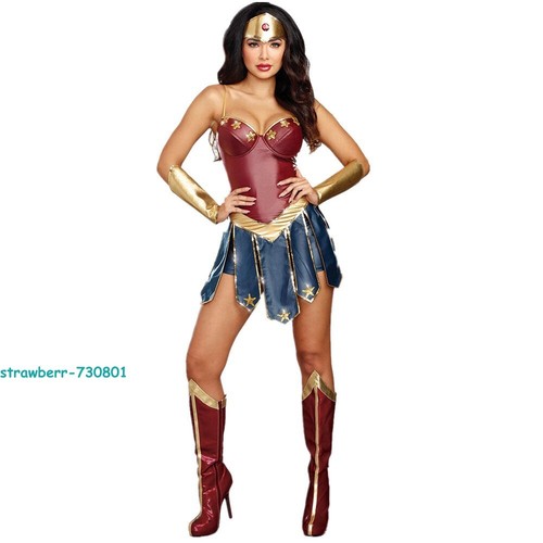 Wonder Woman Cosplay Costume Stage Show Accessory Halloween Adult Jumpsuit Suit - Picture 2 of 8