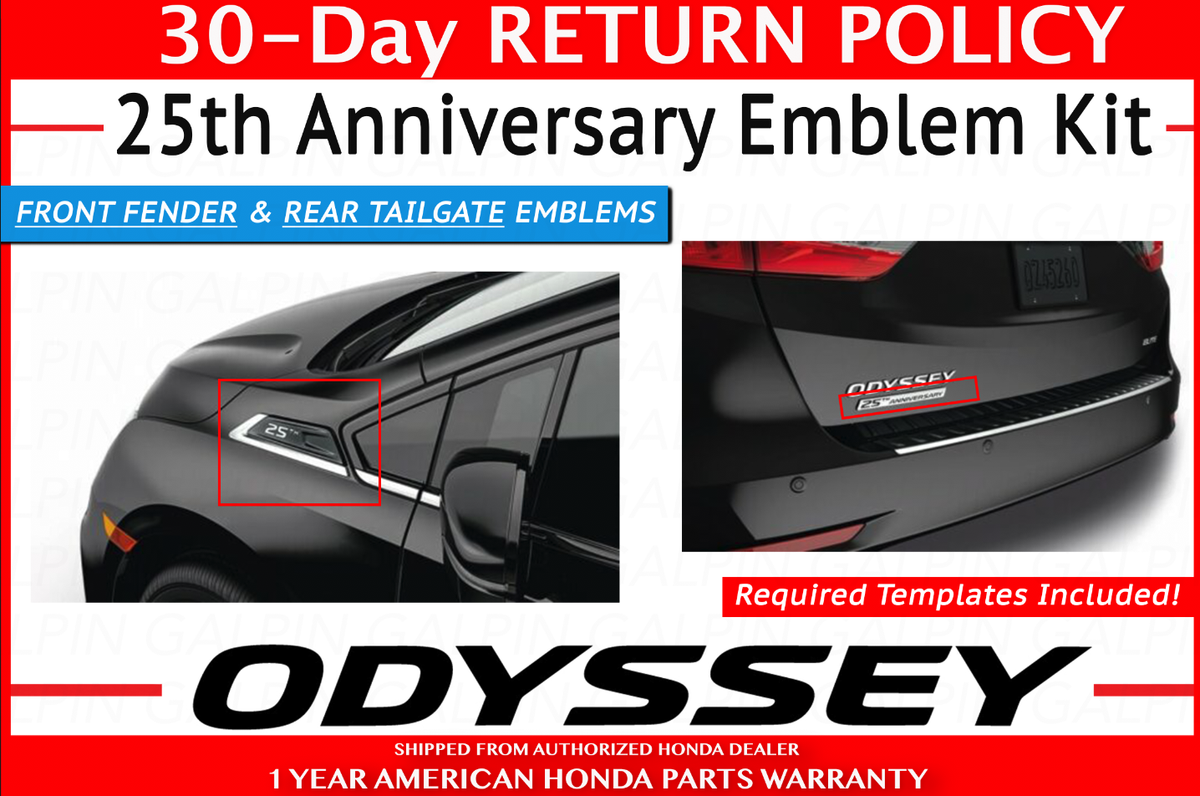 🔥 Genuine OEM 2020 Honda Odyssey 25th Anniversary Emblem Kit