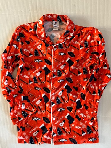 Denver Broncos Flannel Matching Pajamas Set Christmas Women Small NFL Orange - 第 4/5 張圖片