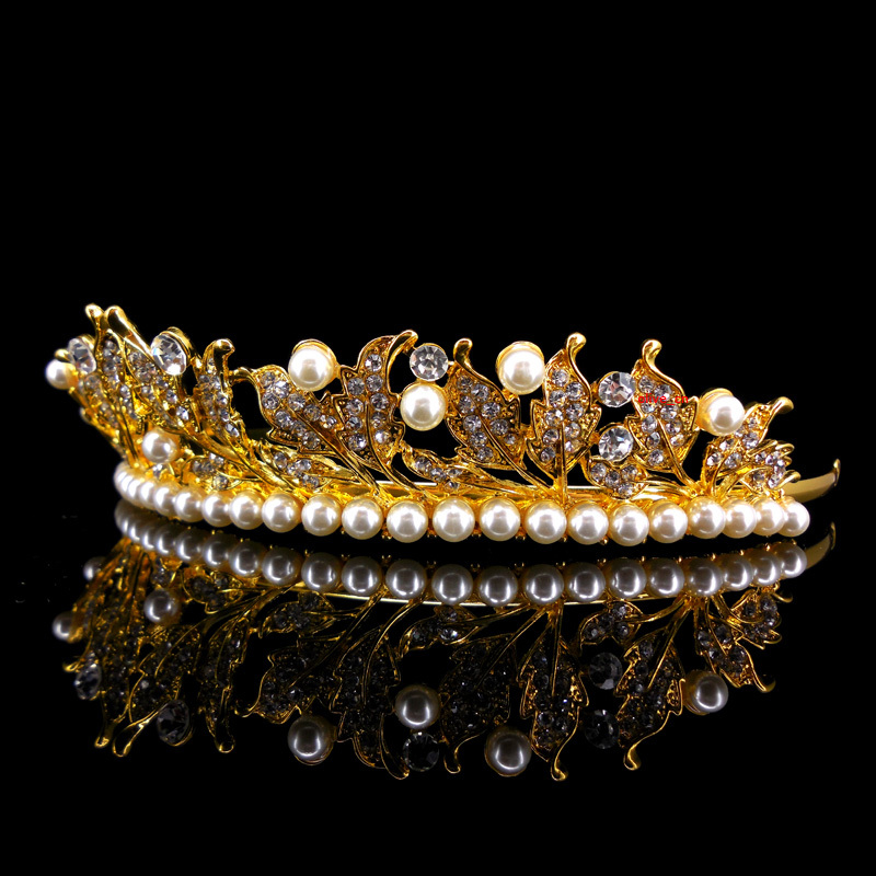 Gold Leaf with Crystals Tiara Elven Tiara Gold Leaf, Teal Blue Crystal Headpiece, Fantasy  main image 2