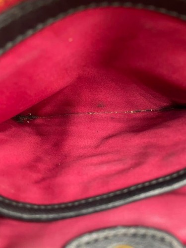 Borsa a mano MIUMIU Miu Miu borsa a tracolla 2 vie tela pelle nero rosso 2505M - Foto 7 di 10