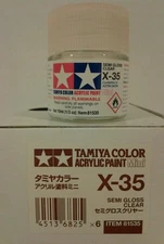 Tamiya acrylic paint X-35 Semi-gloss clear 10ml Mini.