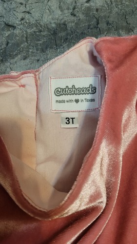 Mädchen Cutehead Kleid Langarm Gr. 3T Rosa Samt Made With Love In Texas (20 - Bild 2 von 11