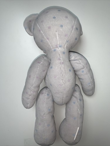 Peluche púrpura gris azul peluche oso de peluche puntos azul nariz gris cara movimiento - Imagen 3 de 6