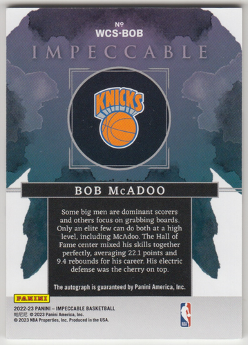 2022-23 Panini Impeccabili Knicks Bob Mcadoo Acquerello Autografo Autografo 18/99 - Foto 2 di 2