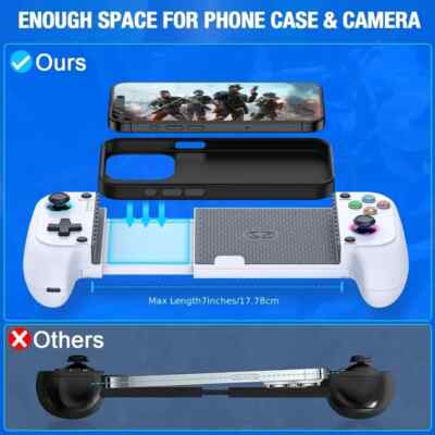 RGB Wireless Mobile Game Controller For IPhone/Android Phone, Dual Hall Rocker S