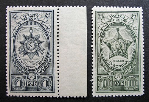 Russland 1943 #897-898 postfrisch Russian WWII Soviet UdSSR Awards & Orders Set 28,50 $!!