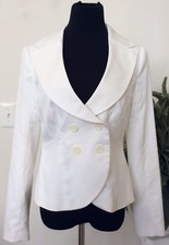 NWT The Limited Women  s Ivory Polyester Blend Blazer Jacket Size M MRSP 128.