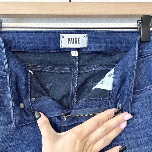 PAIGE Women’s 28 Verdugo Ankle Jeans Skinny Med-Dark Blue Wash - Picture 4 of 8