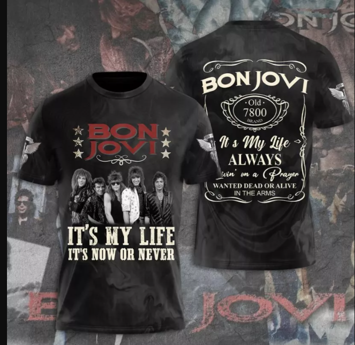 Unisex 3D Bon Jovi Shirt Rock Shirt 3D, shirt 3d printed 3d,, cute 3d,, all size