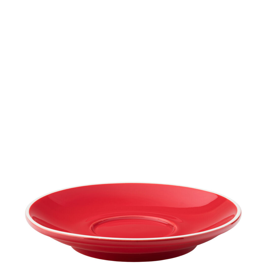 Porcelain Red Serving Saucer Barista Tableware For Bars 6"" (15Cm) Pack Of 6
