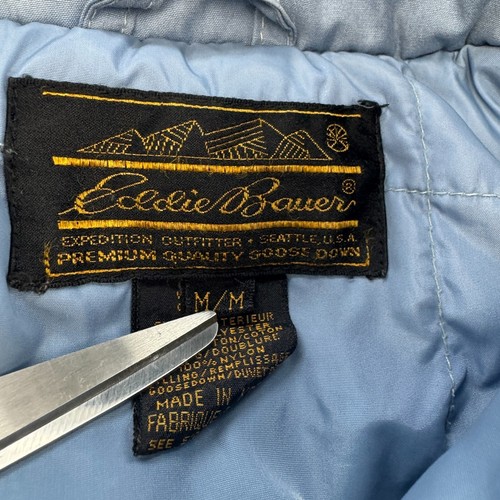 Chaqueta Parka Eddie Bauer Plumón de Ganso Para Hombre Grande Desmontable Capucha Azul De Colección Años 80 - Imagen 3 de 15