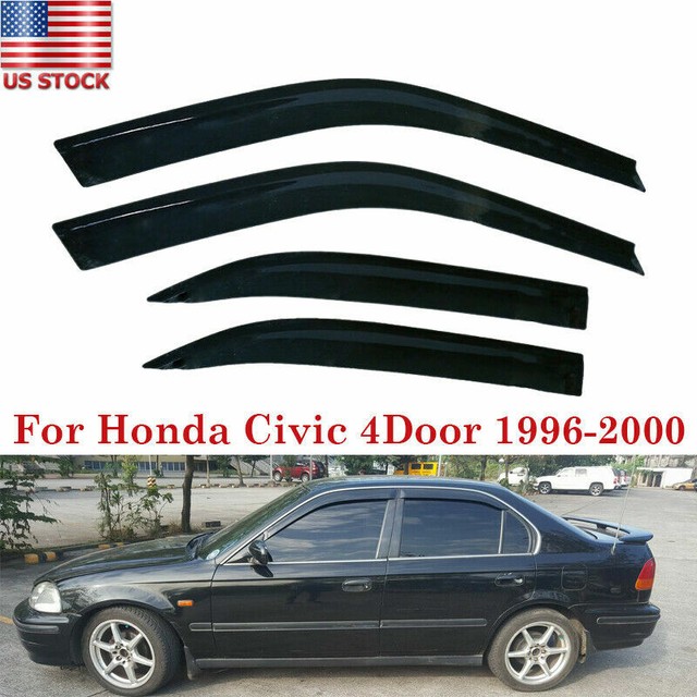4pcs Sun Rain Guard Vent Shade Window Visors for 1996-2000 Civic 4DR EJ6//8