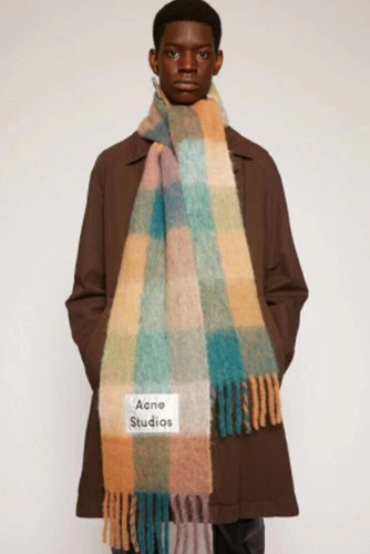 DE Neu Acne1 Studios Schal Schals Warme Tartan Wrap Rainbow Wool Pashmina Schal - Bild 15 von 49