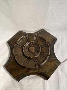 Antique Flower Bullseye Rosettes Architectural Salvage Wood Trim Furniture 9”