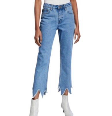 Anthropologie Evidnt Essen Relaxed Raw Hem Denim Jeans Size 30 New With Tags